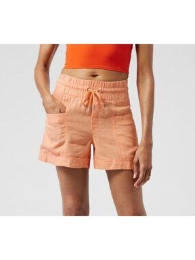 ATHLETA cabo linen 4" shorts in cactus peach size 6